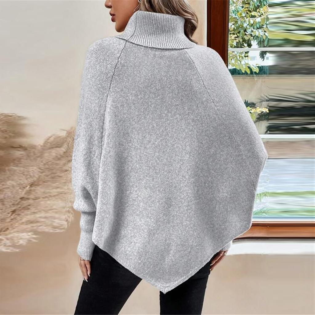 Women's Fashion Casual Cable Knit Turtleneck Button-Decorated Long Sleeve Sweater
