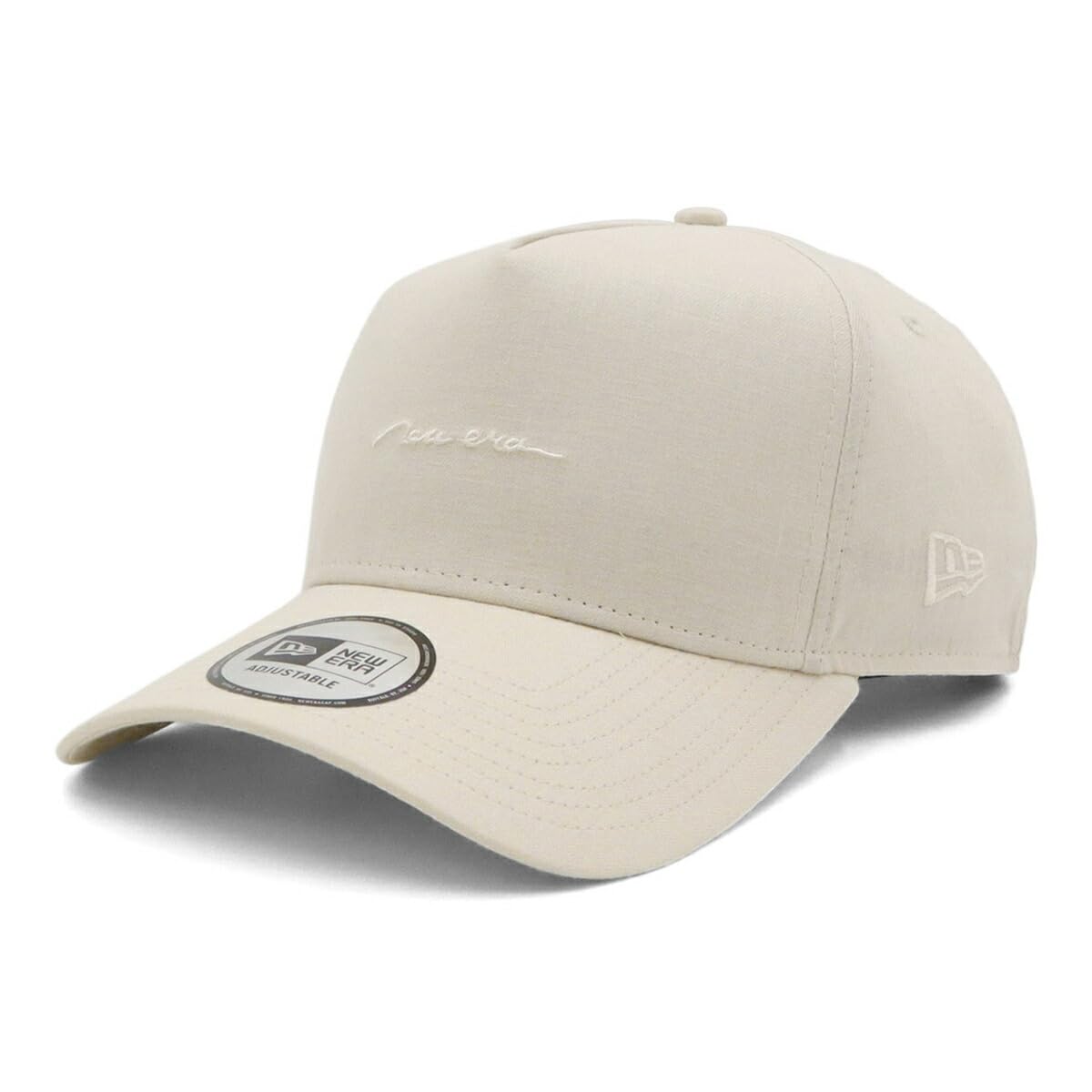 

New Era 9FORTY Cap in Light Flax Cotton with Handwritten Exclusive to and 9FORTY 940 Cap with Long Visor and Perfect for Spring and Adjustable Sizes