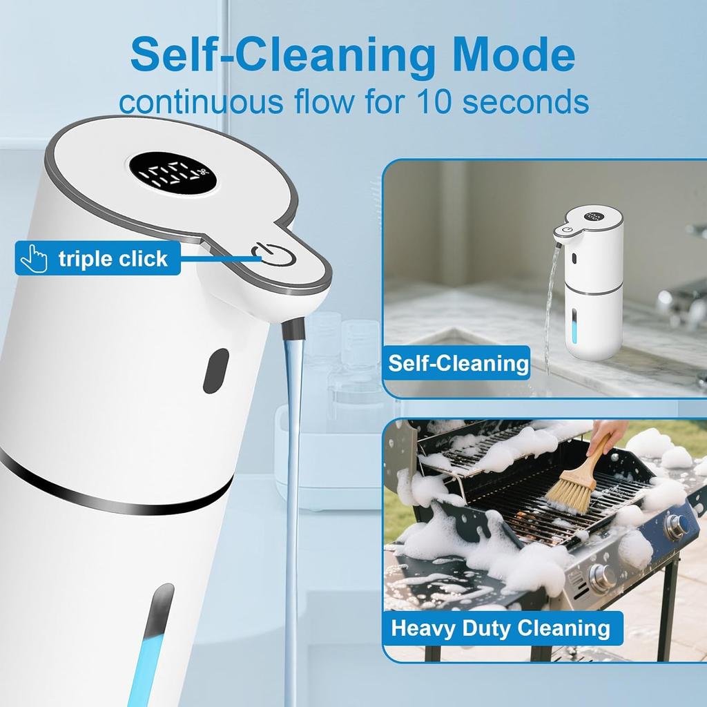 380ML Touchless Wall-Mounted Digital Display 6-Levels Adjustable Intelligent Electric Infrared Automatic Sensor Soap Dispenser