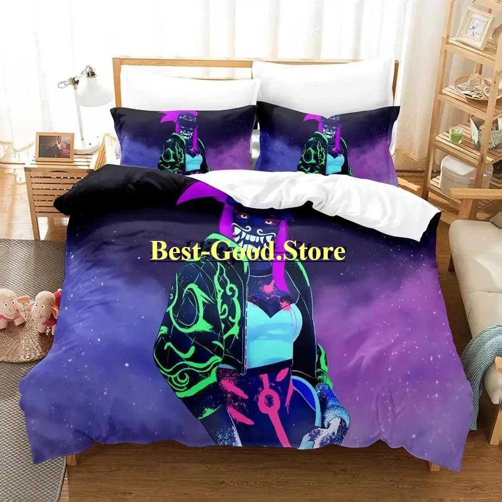 Game Kda The Baddest Bedding Set Single Twin Full Queen King Size Bed Set Aldult Kid Bedroom Duvetcover Sets Anime Bed Sheet Set