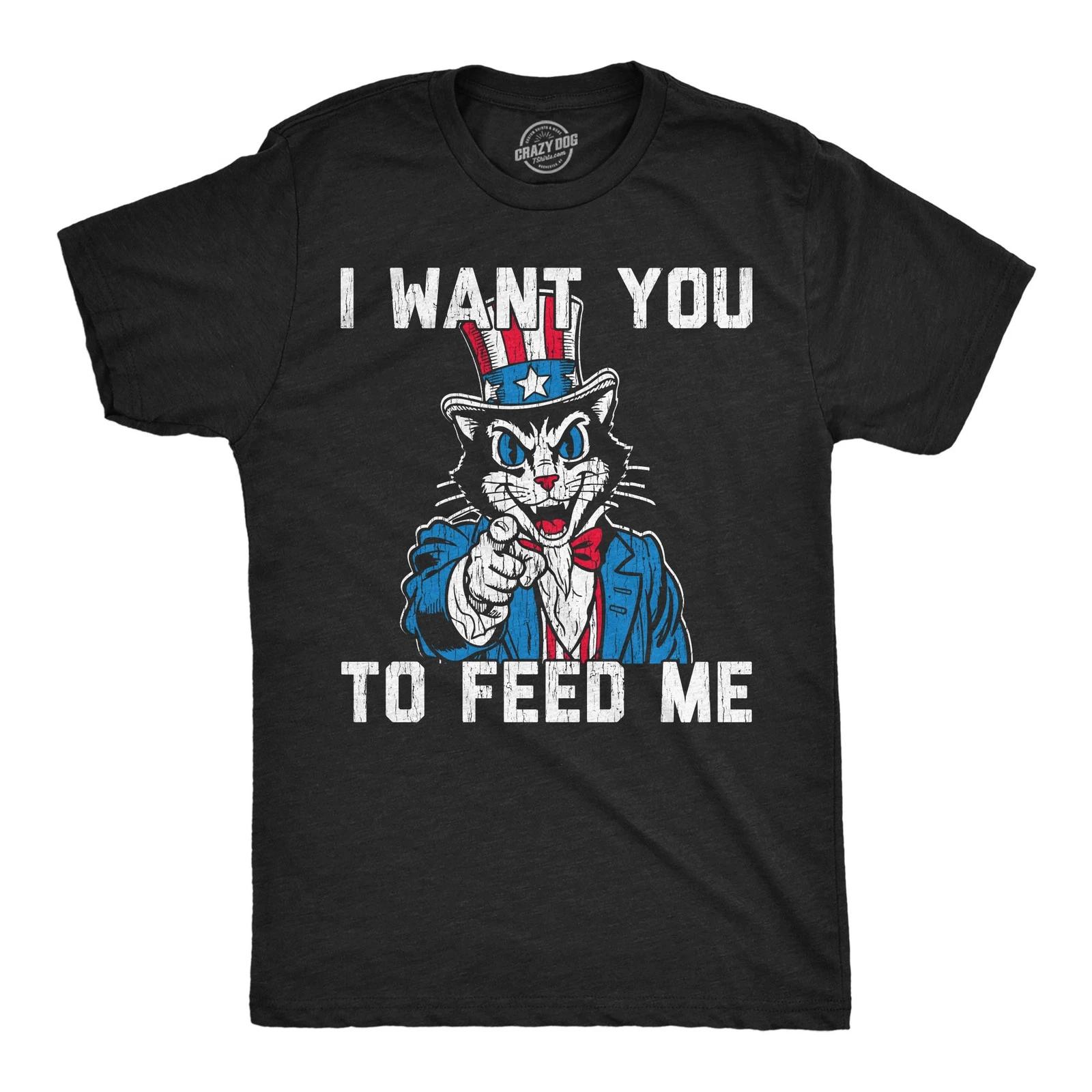 Mens Funny T Shirts I Want You to Feed Me Sarcastic Fourth Of July Graphic XL