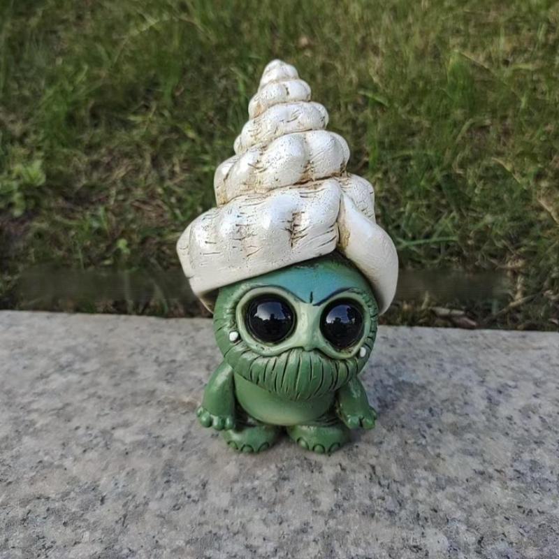 Socha mimozemského elfa Pryskyřice Kreslená figurka mimozemského elfa Stolní ozdoba Socha fantasy tvora Domácí, zahradní a halloweenská dekorace