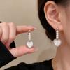 Französische Sanfte Diamantbesetzte Liebesperlen-Steckohrringe Temperament Vielseitige Tägliche Ohrringe Nischen-Designgefühl Leichter Luxus Ohrringe