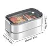1PC Stainless Steel Sealed Insulated Box, Double-Layer Lunch Box That Students Can Heat In The Microwave At Work
