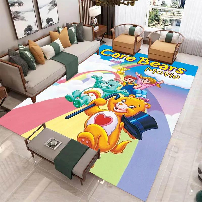 MINISO Cute C-Care Bears Printed Carpet Kitchen Mats Non -slip Carpet Outdoor Carpets Area Rug Bedroom Decor Birthday Gift