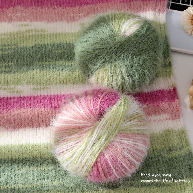 100 г/моток Шерстяная пряжа Сделай сам Мохеровая пряжа Мягкая Теплая Шарф Шапка Принадлежности для вязания Вязаный свитер Градиент Шерстяная смесь