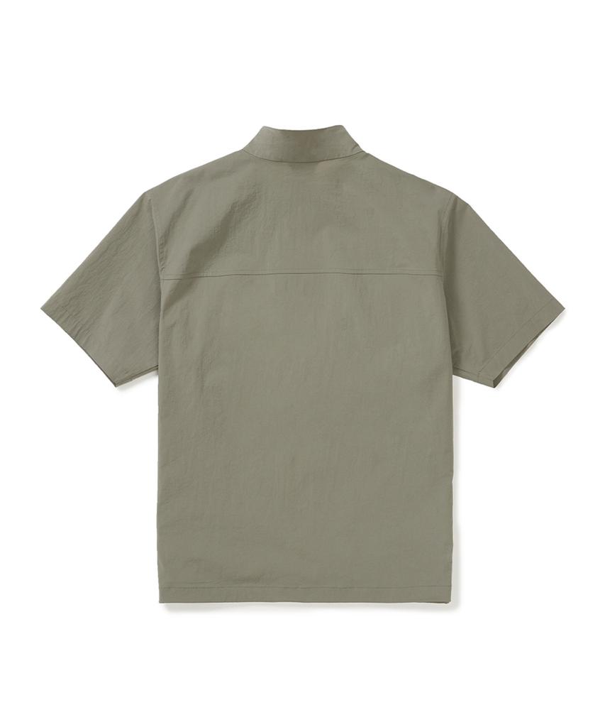 Snowpeak Apparel Root Stand Neck Short Sleeve Anorak (S25Mmran64) Khaki Gray
