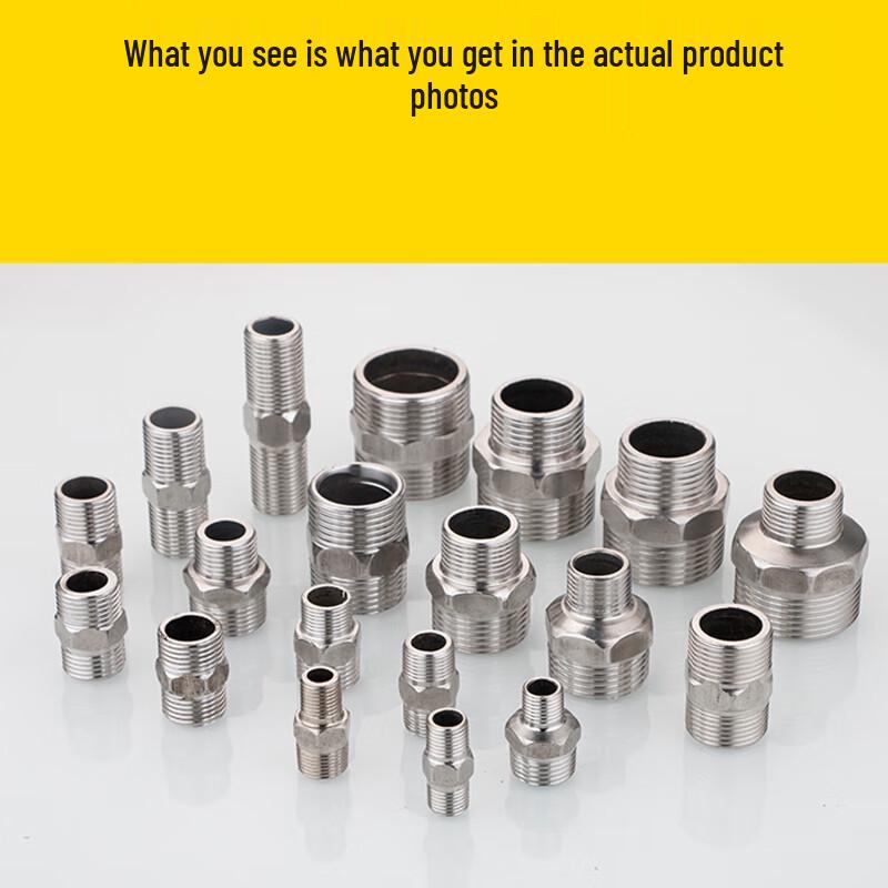 XuanTu 201 Stainless Steel 3/8" Double External Thread Water Pipe Connector