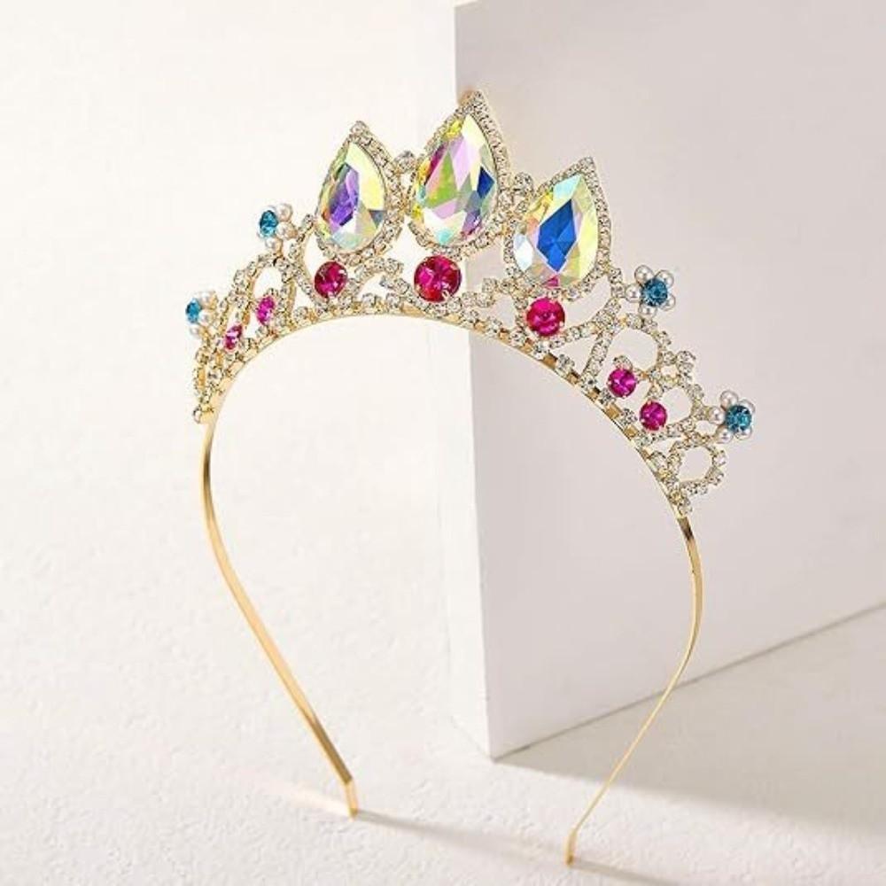 Sparkly Rhinestone Bridal Wedding Crown Pearl Headband Crystal Tiara  Wedding Photography