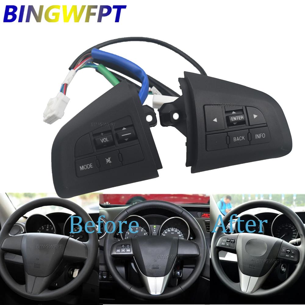 For mazda 3 mazda5 CX-7 BL 2008-2013 Control Switch Car Styling Volume Mode Function Left+Right Steering Wheel Control Buttons