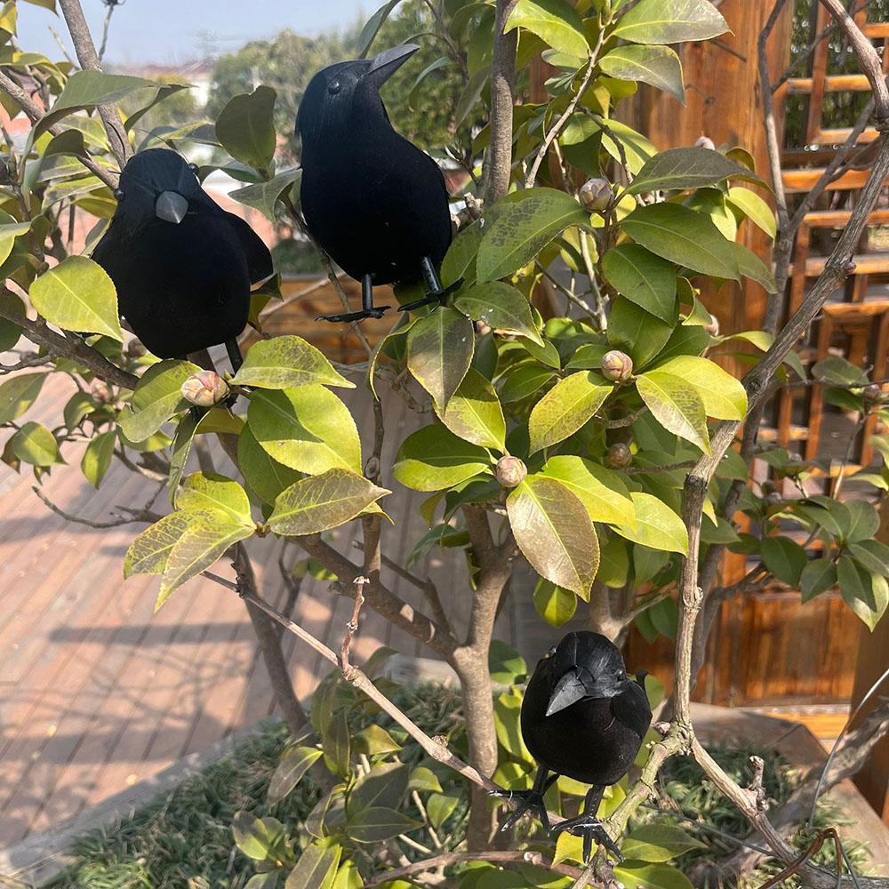 Halloween Black Crow Decorations,Fake Raven Bird Props,Halloween Haunted House Garden Outdoor Yard Decorations