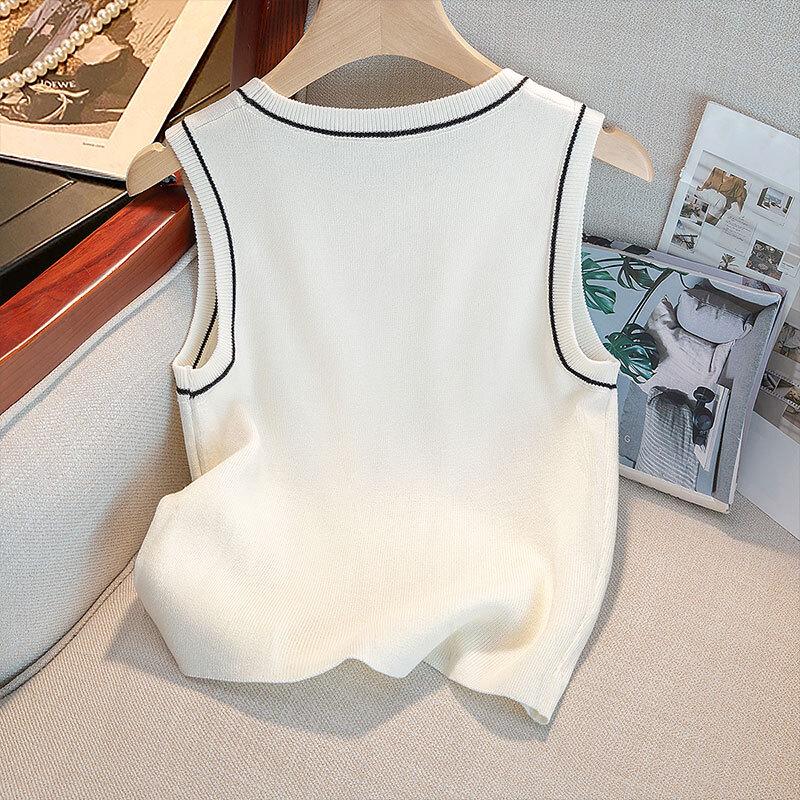 Women's Cartoon Print Round Neck Slim Fit Vest