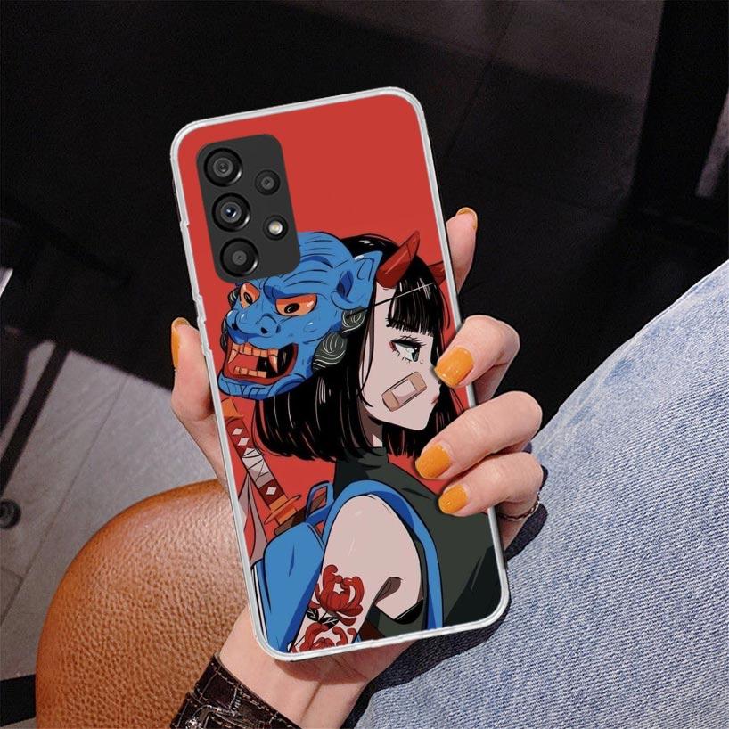 Japanese Style Anime Girl Phnoe Case for Samsung Galaxy A17 A37 A57 A16 A26 A36 A56 A15 A14 A13 A55 A54 A53 A35 A34 A33 A25 A24