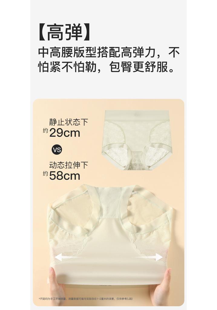 Fenteng Women's 3-Pack Lace Lightweight Breathable Mid High Waist Underwear