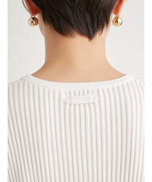 Emi Eco Half Sleeve Knit White Top, 13WNT251055, Women's,