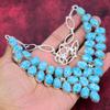 Larimar 925 Solid Sterling Silver Necklace with Adjustable Chain, Handmade Gemstone Jewelry Necklace For Memorial Day