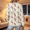 Women's V-Neck Long Sleeve Lightweight Top with Christmas Print for Spring and Summer