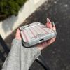 INS Pink Striped Electroplated Glossy Phone Case for iPhone 17 16 Air 11 12 13 14 15 Pro Max 7 8 Plus X XR Protective Soft Cover