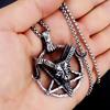 Necklace Satan Pentagram Twelve Zodiac Animals Sheep Head Retro Nightclub Pendant