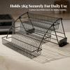 Three-Tier Kitchen Seasoning Rack Black Organizer Space-Saving