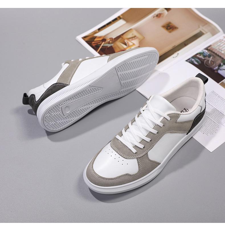 Men's Casual White Round Toe Low-Top Lightweight Sneakers for Spring and Autumn