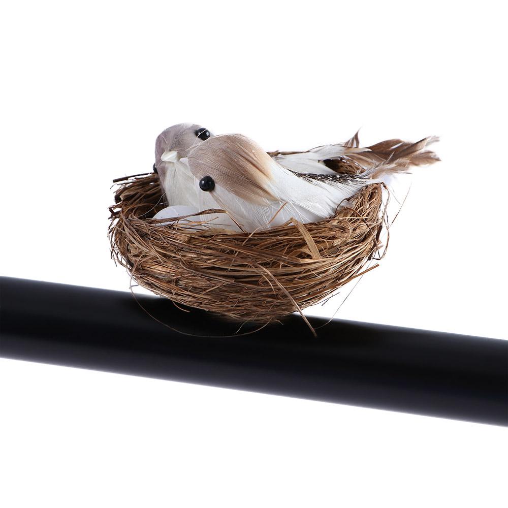 Car Craft Parties Lawn Ornaments Miniature Bird Nest Artificial Birds Home Decor Birds Egg