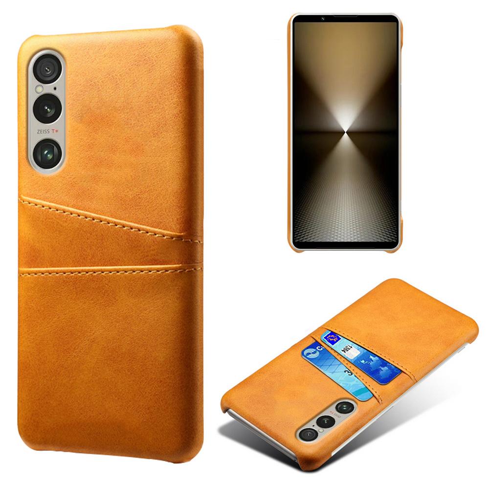 For Sony Xperia 1 VI Case Dual Card Slots PU Leather PC Hard Phone Cover