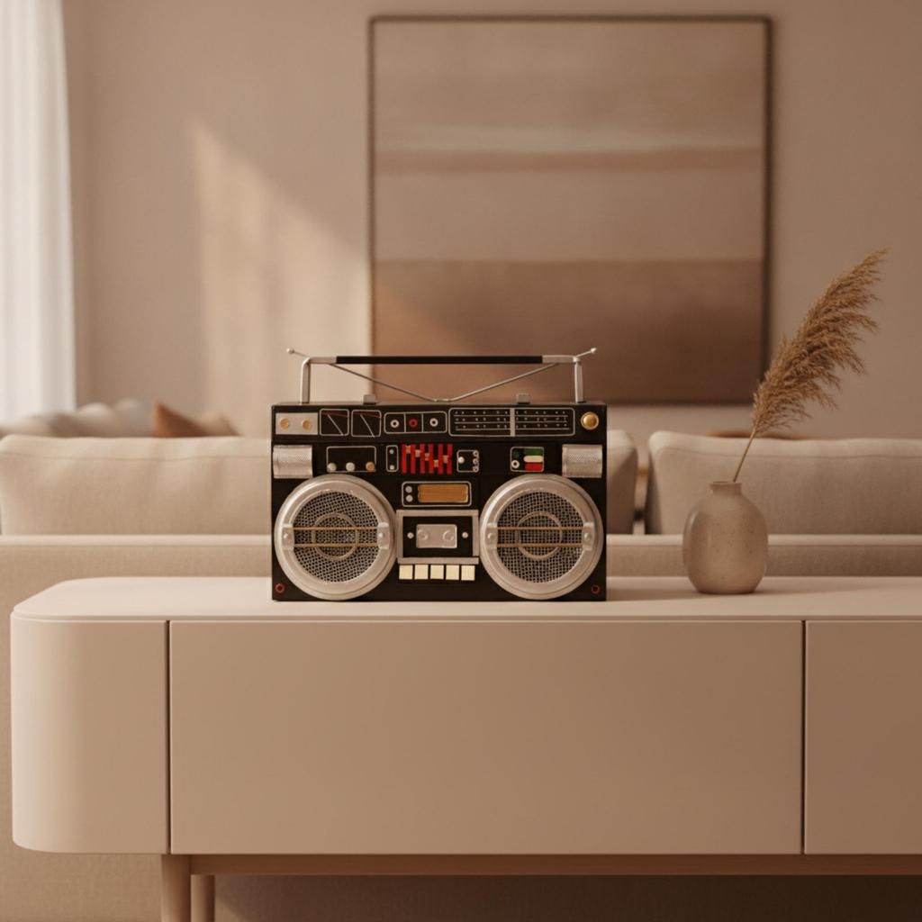 Vintage Radyo Figürü Masaüstü Dekor Çalışma Odası İçin Sağlam