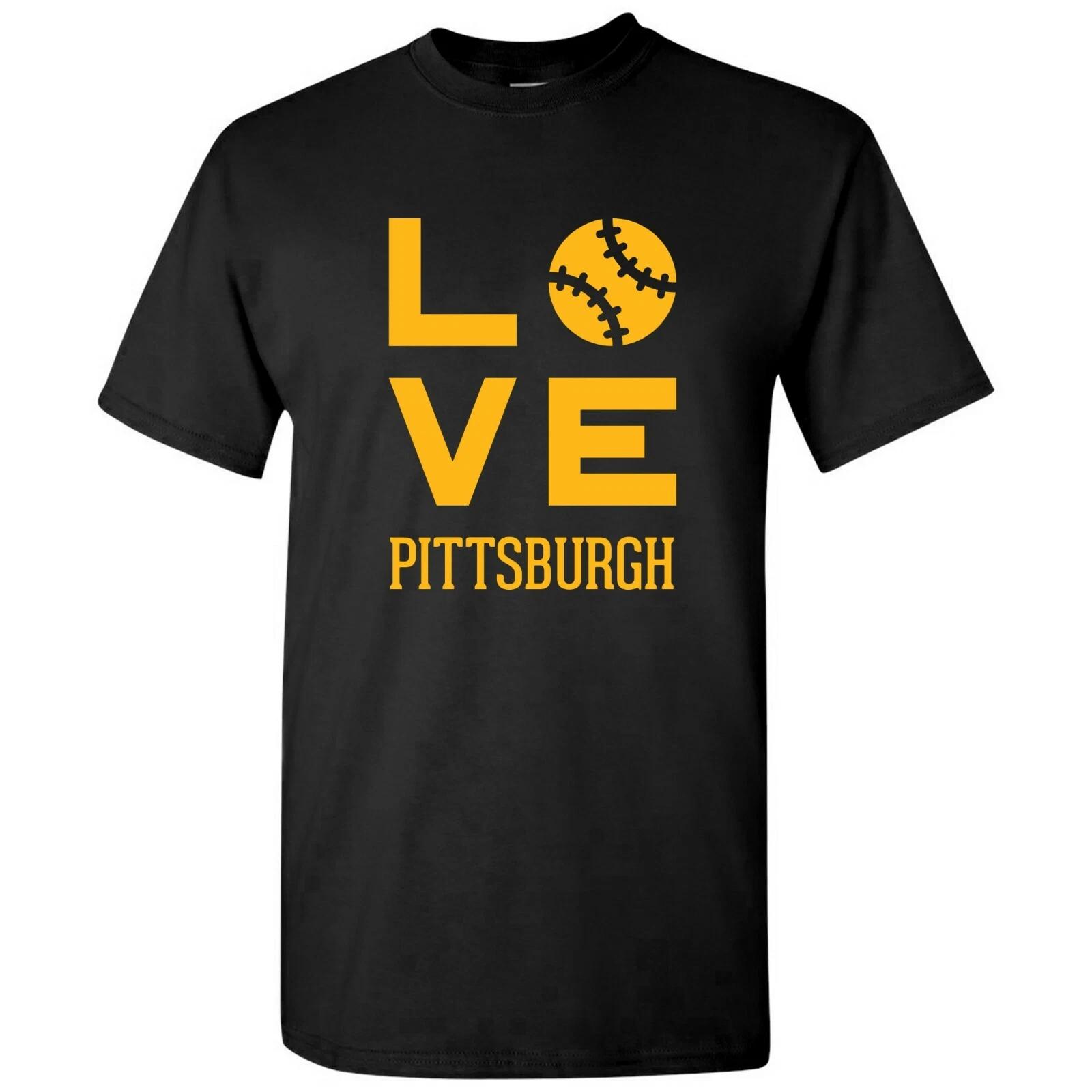 Pittsburgh Love Baseball League Team Pride Hometown Majors T Shirt - Black 4XL