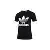 Adidas Originals Adicolor Trefoil Tee Vintage Logo Print Short Sleeve T-Shirt Women Tops Black GN2896