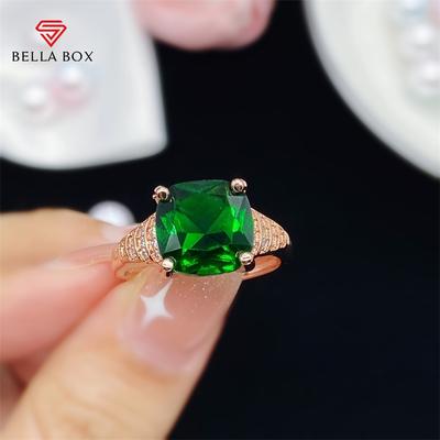 New Fashion Temperament  Princess Square Green Ring For Women Charm Wedding Engagement Fine Delicate Jewelry New Trendy 