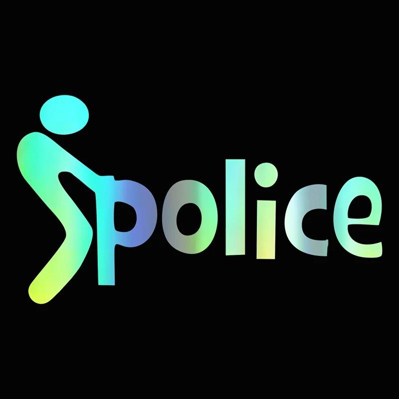 

LYKX Funny Cartoon Creative Police JDM Car Decorative PVC 3D Carving Car Sticker Pattern Vinyl Decal 16CM X 9CM