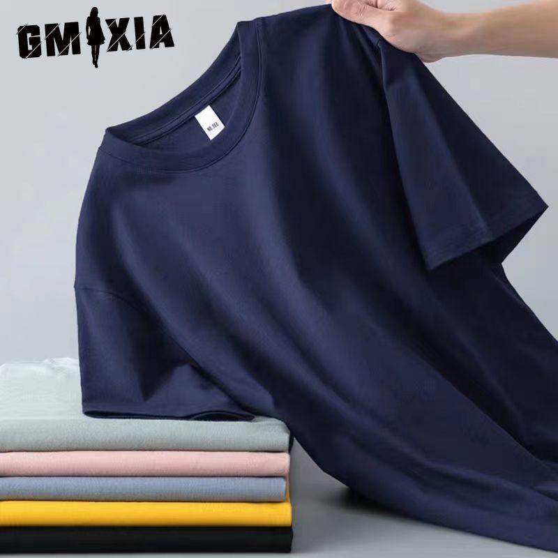 GMXIA Bavlněné tričko s krátkým rukávem Pánská móda Košile s volným polovičním rukávem Košile s potiskem