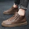 Fashion Ankle Boots Men Boots Winter New High Top Leather Shoes Fashion Cotton Shoes Business Outdoor Casual Shoes Male Sneakers