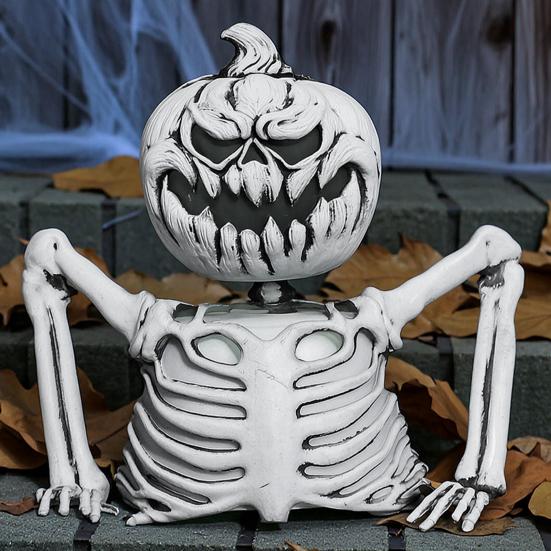 Halloween Skeleton Decoration Haunted House Decor Night with Green Light Yard Art Terror