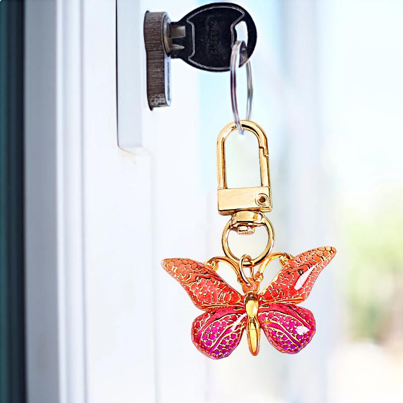 1Pc Alloy Keychain Charm Keychain Bag Women'S Gift Butterfly Keychain Backpack Multi-Color