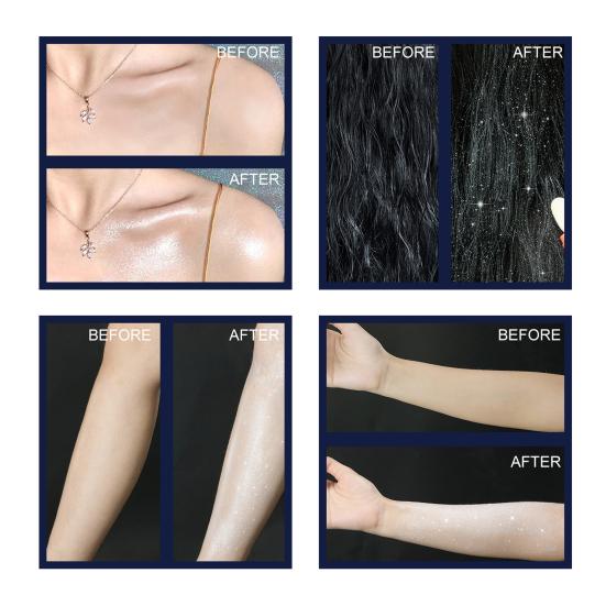 60ML Glitter Spray Shine Face Collarbone Hair High-gloss Party Atmosphere Brighten Flash Sequins Spray