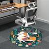 1pc Floral Corgi Office Round Area Rug, Under Office Chairs Bedroom Living Room Home Decor, Room Deco