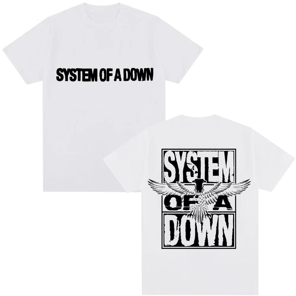 Rock Band System of A Down T Shirts Unisexs Vintage Alternative Metal Music Gothic Classic Tshirt Pure Cotton Fashion T Shirt