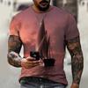 Summer New Men's T-shirt Printed Pattern Wolf Comfortable Casual Short sleeved Top Cool Style Plus Size