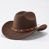 Top Hat Men's and Women's Ethnic Style Tibetan Wool Retro Western Cowboy Hat European and American Jazz Hat Felt Hat
