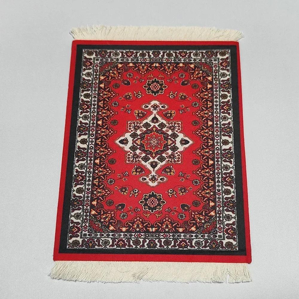 Woven flower Persian carpet small coaster retro style rubber non-slip computer mats wholesale merchants cheap mouse pad desk mat