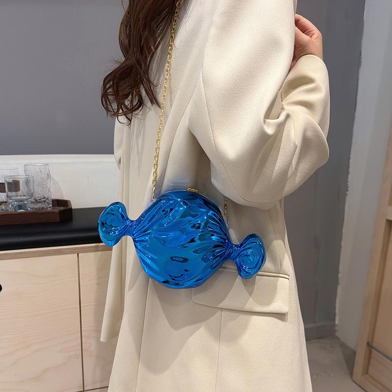 Fashion Niche Candy Acrylic Bag 2025 New Mori Soft Girl Cute Versatile Chain Messenger Small Round Bag