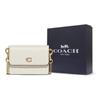 Coach 1 Card Case Series Minimalist C Logo Flap Chain Crossbody Wallet Women Crossbody Bag White C6718-B4HA
