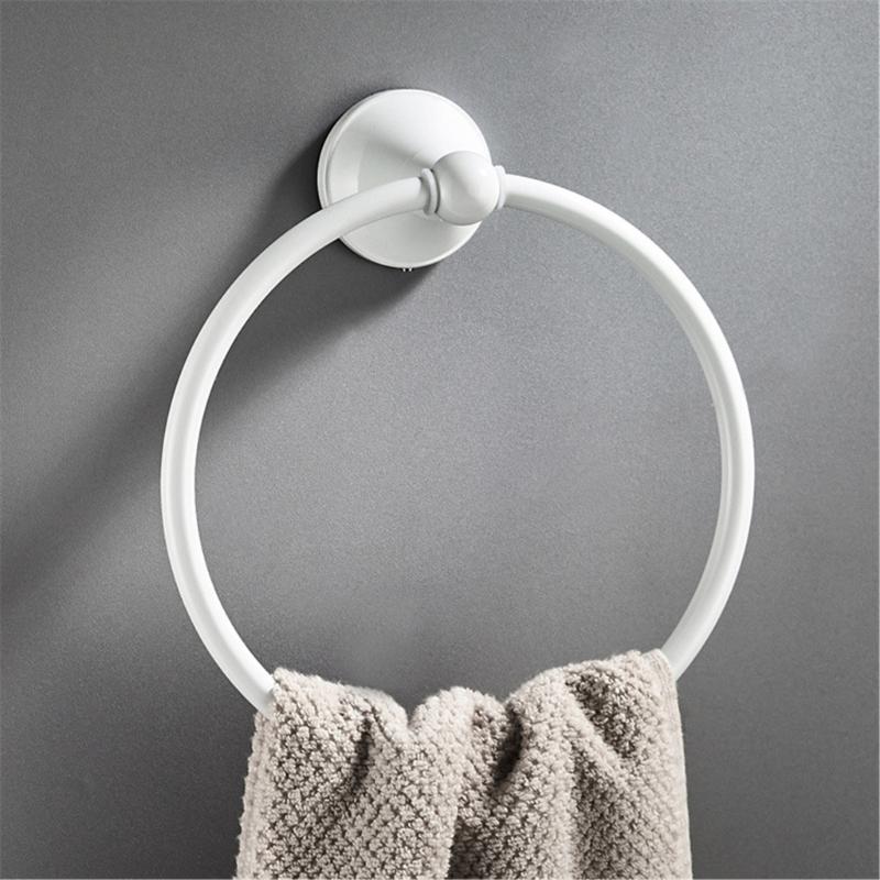 Elegant Oval Metal Towel Rings with Embossed Not Slip Base Stand for Secure Towel Holding In Modern Classical Bathrooms