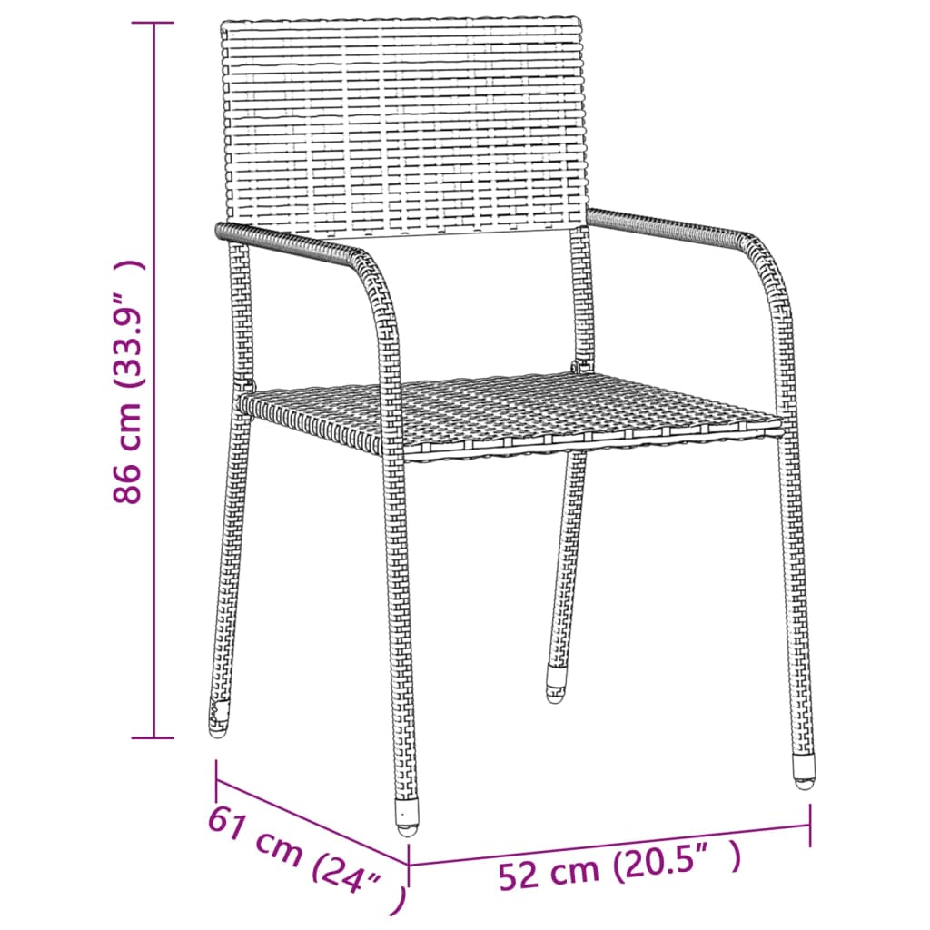5 Piece Garden Dining Set Poly Rattan Black