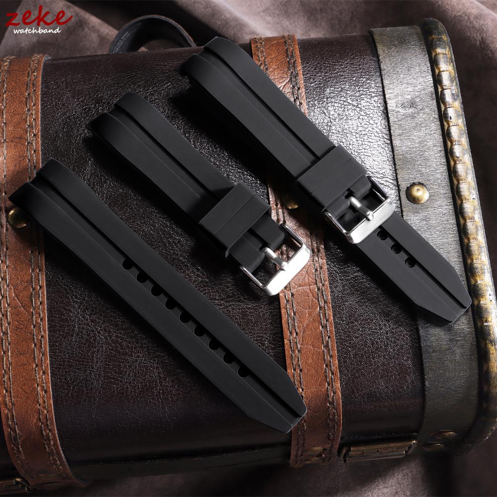 22/24/26mm Gummiarmbänder Gebogenes Ende Silikon Uhrenarmband für Seiko Tauchen Wasserdichtes Armband Herren Weiches Armband Universelles Armband