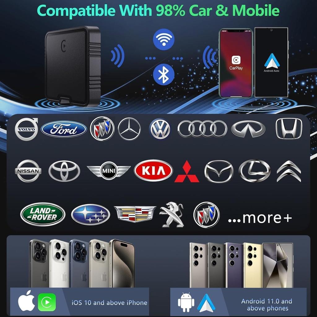 Wireless CarPlay Adapter Convert Wired to Wireless Fast Stable Connection 2025 Upgrade