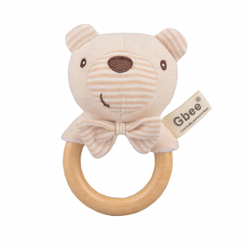 Gbee Organic Cotton Baby Rattle - Newborn Soothing Toy 0-1 Year