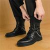Luxus Designermode Neue Herren Rock Punk Gürtelschnalle Westwärts Knöchelboots Botas Motorradschuhe Zapatos Hombre